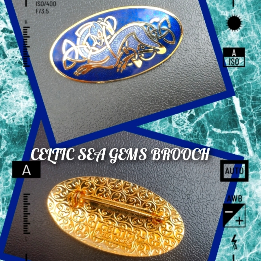 Celtic Sea Gems Enamel Brooch